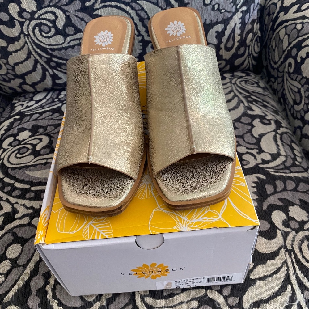 Yellow Box womens metallic wedges